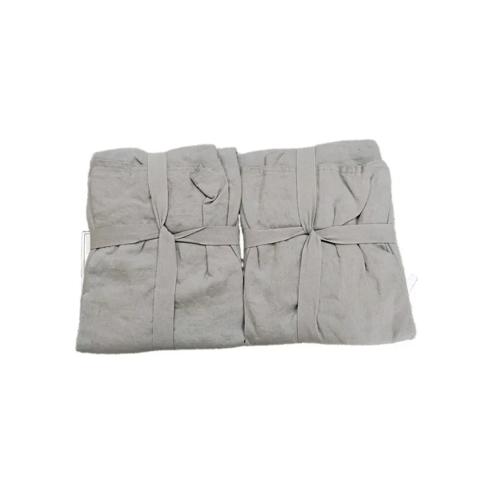 2 Green 100% Linen Pillow Cases 20x35